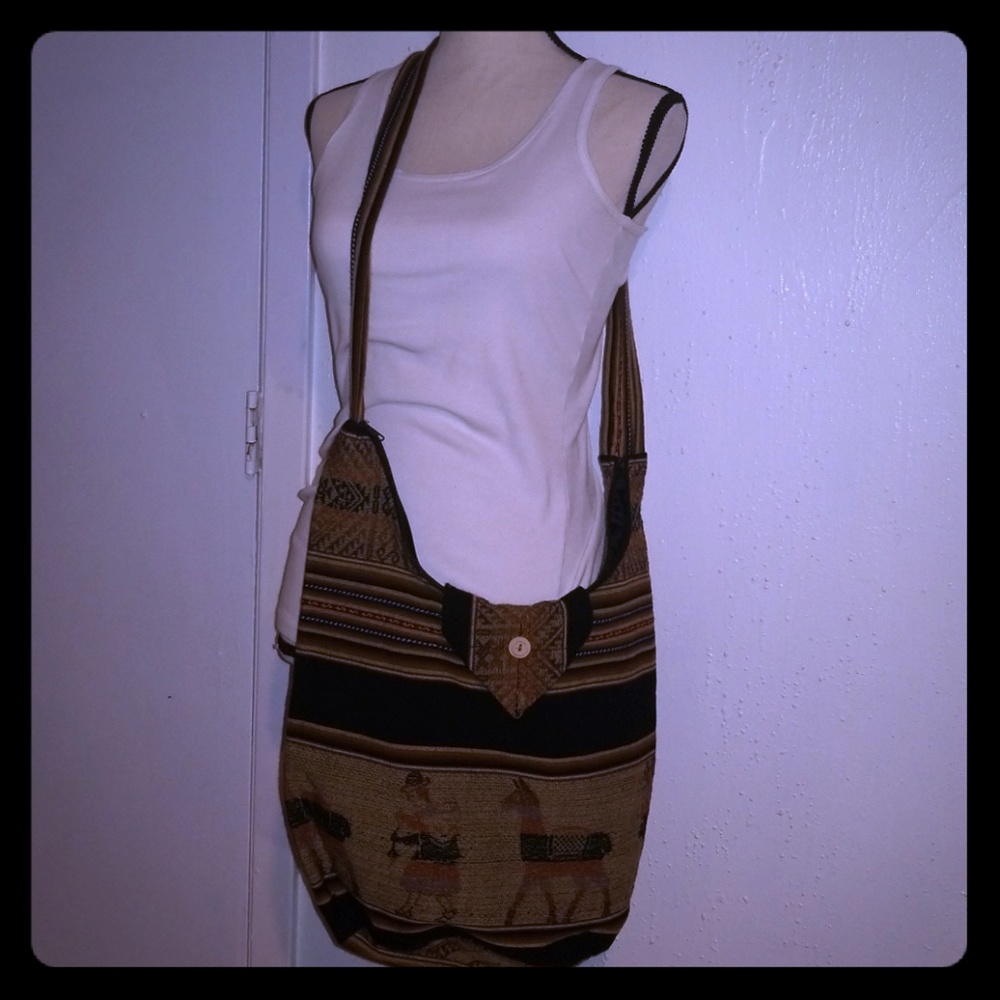 Bohemian embroidered cross body bag